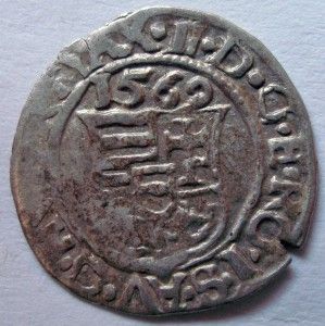 Medieval Silver Denar Denaro Maximilian II of Habsburg Hungary