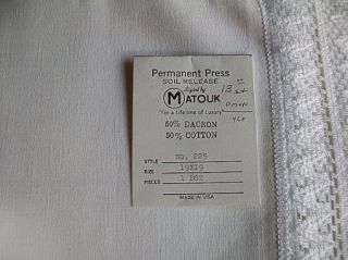 Vintage Matouk White Cotton Blend Place Mat w Lace Edge New