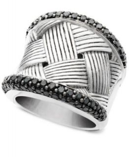 Balissima by EFFY Collection Sterling Silver Ring, Black Diamond Wrap