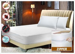 Bed Bug Non Allergenic Zippered Mattress Encasement with Dust Mite