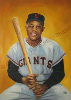Willie Mays San Francisco Giants Canvas Oil Painting