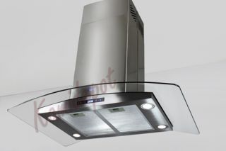 30 Stainless Steel Range Hood Island Style Kitchen Vent Glass Wings