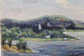 Original American Canadian Oil on Board Landscape Painting by Ernest