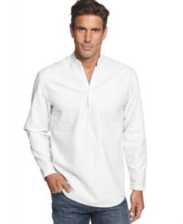 Cubavera Shirt, Linen Blend Popover Shirt   Mens Casual Shirts   
