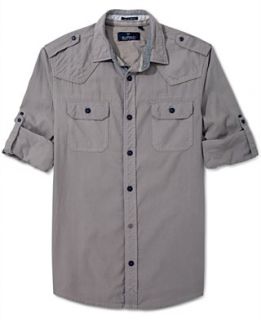 Buffalo David Bitton Shirt, S Alext Roll Tab Long Sleeve Shirt