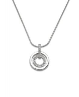 Swarovski Necklace, Gold tone Double Circle Crystal Pendant   Fashion