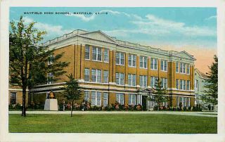 Mayfield Kentucky KY 1930s Mayfield High School Vintage Postcard
