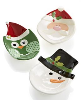 Christmas Cut Outs Dinnerware, Set of 3 Assorted Candy Bowls