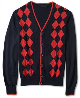 Sean John Sweater, Argyle Cardigan   Mens Sweaters