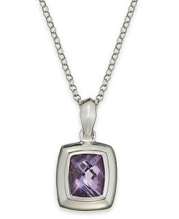 Sterling Silver Necklace, Amethyst Cushion Pendant (4 3/4 ct. t.w