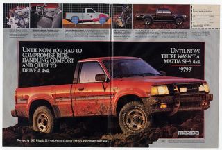 1987 Mazda SE 5 4x4 Pickup Truck Double Page Ad
