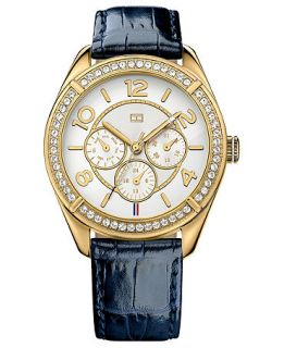 Tommy Hilfiger Watch, Womens Navy Leather Strap 40mm 1781270   All
