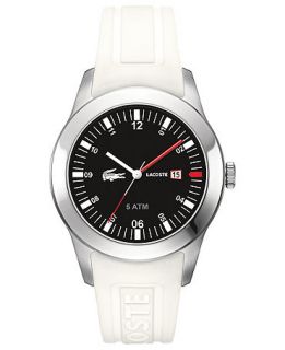 Lacoste Watch, Mens Advantage White Silicone Strap 42mm 2010629   All