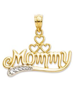 14k Gold and Sterling Silver Charm, Mommy Charm   Jewelry & Watches