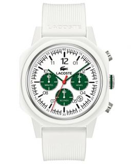 Lacoste Watch, Mens Chronograph 80th Anniversary White Silicone Strap