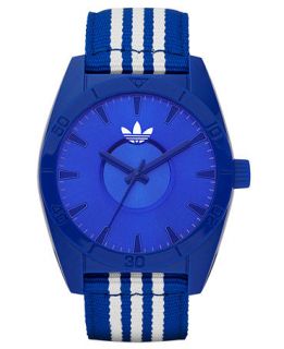 adidas Watch, Blue and White Stripe Nylon Strap 42mm ADH2662   All