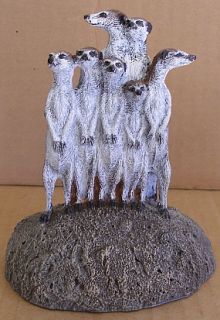 1988 Aus Ben Studios Bronze Meerkats Figurine Charles Earnhardt