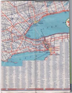 Texaco Ontario Canada Road Map 1951 McColl Frontenac Road Guide