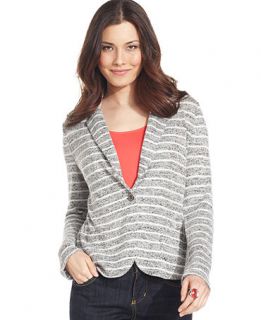 Style&co. Jacket, Striped Knit Blazer   Womens Jackets & Blazers