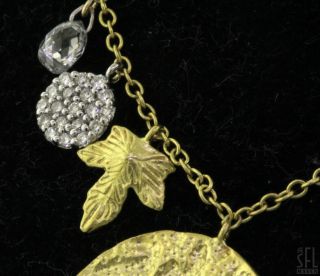 Meira T 14k 2 Tone Gold Fancy 1 0ct Diamond Charm Chain Necklace