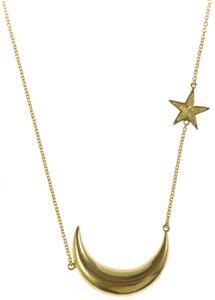 Melinda Maria LRG Moon Star Necklace Gold