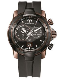 TechnoMarine Watch, Mens Swiss Chronograph UF6 Black Silicone Strap