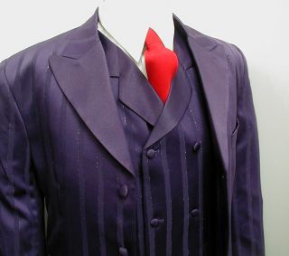 Mens Purple Zoot Dress Suit Joker Costume 42 Long L New Halloween Pimp