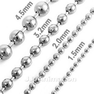 Mens Stainless Steel Necklace Ball Chain 11 29 VJ753