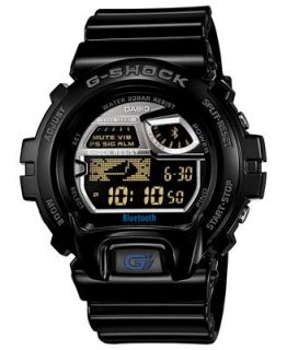 Shock Watch, Mens Digital Bluetooth Black Resin Strap 50x53mm