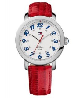 Tommy Hilfiger Watch, Womens Red Leather Strap 38mm 1781219