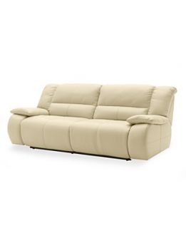 Franco Leather Reclining Sofa, Double Power Recliner 86W x 43D x 39