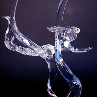 Mermaid Figurine Sculpture Blown Glass Marble Crystal