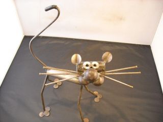 Welded Scrap Metal Cat Sculpture