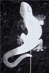 Gecko Lizard 3D Metal Yard Art Stake or Wall Accent