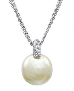 Majorica Pearl Necklace, Sterling Silver and Organic Man Made Pearl