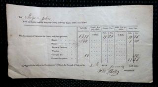 INTERESTING ~YORK COUNTY PA TAX FORM excess furniture,watch,MEYER
