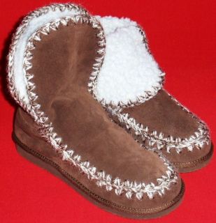 New Womens MIA Snowstorm Brown Leather Booties Slippers Casual Shoes