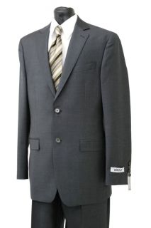 DKNY Men’s Suit Gray Solid Slim Fit 2 Buttons Wool D29
