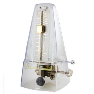 Wind Up Mechanical Pyramid Shape Metronome in Clear mm Cclear