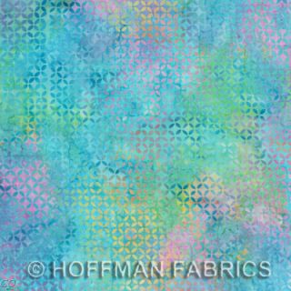 FQ Hoffman Batiks Bali Chops Pastel Aqua Fat Quarter Cotton Quilt