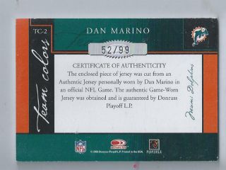 Game Used Jersey 99 2005 Donruss Classics Marino Miami Dolphins