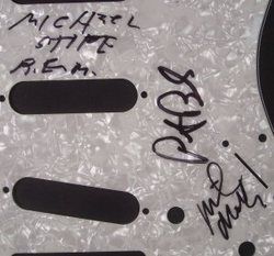 Guitar Pick Guard Autograph Michael Stipe Peter Buck Mike Mills