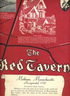 The Red Tavern Menu Methuen Massachusetts 1950S