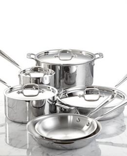 All Clad Stainless Steel Cookware, 10 Piece Set