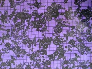 Mexican Dead Muertos Skull Purple Oilcloth Vinyl Fabric