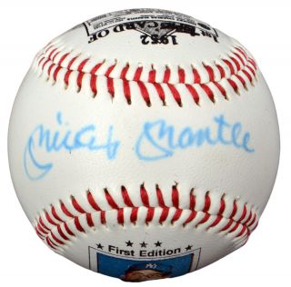 Mickey Mantle Autographed Baseball   LOA   Topps Rookie Baseball   JSA