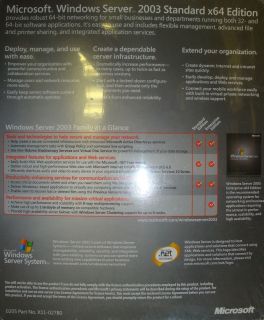 Microsoft Windows Server 2003 X64 Standard Edition Inc 10 Cals P73