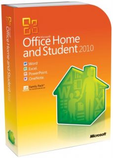 Microsoft Office 2010 Home and Student Retail Box 79g 02144 3 PC New