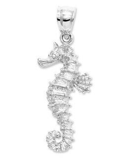 14k White Gold Charm, Seahorse Charm   Jewelry & Watches