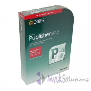 Microsoft Publisher 2010 Academic 2 PC Retail Box